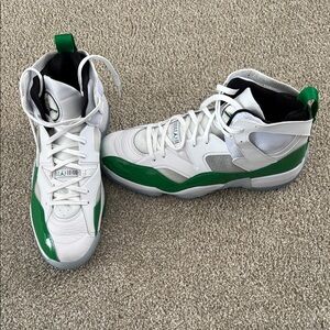 JORDAN Green and White High-Top Sneakers - Jordan - Size 15